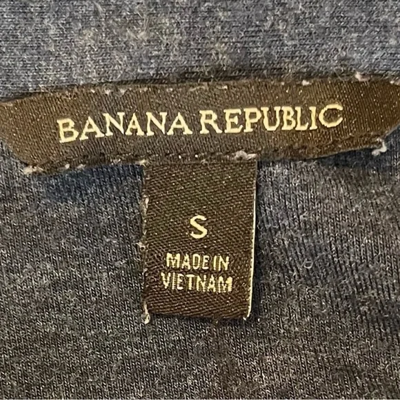 Banana Republic Heathered Navy Faux Wrap Jersey Dress | Small - Picture 6 of 6